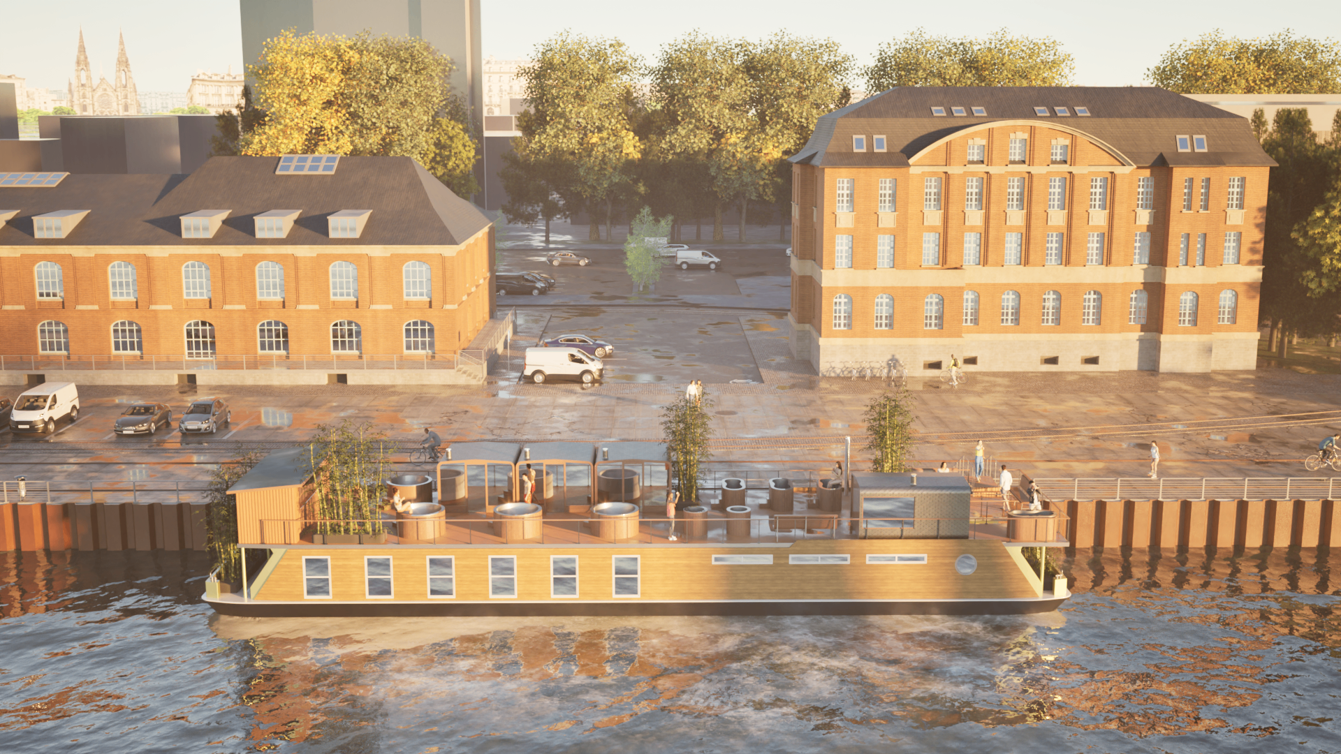 SpaDeck rendering at Berlin Osthafen